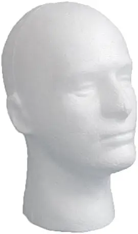 

Styrofoam Mannequin Head for Wig Display, White Foam Model Stand for Hats and Glasses