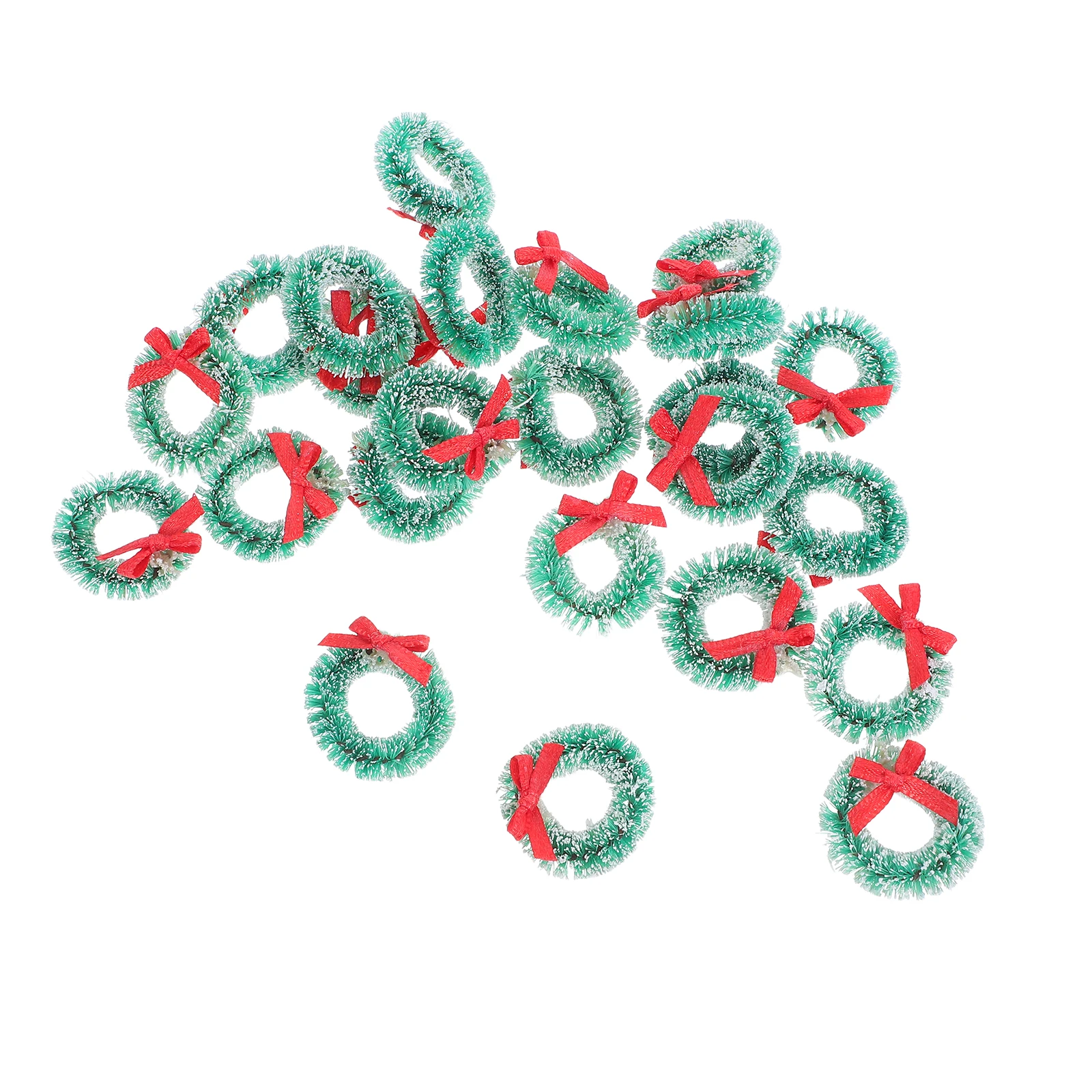 

24pcs Mini Christmas Garlands 2.5Cm With Bowknots Artificial Greenery For Door Table Mantel Fireplace Holiday Decorations Small