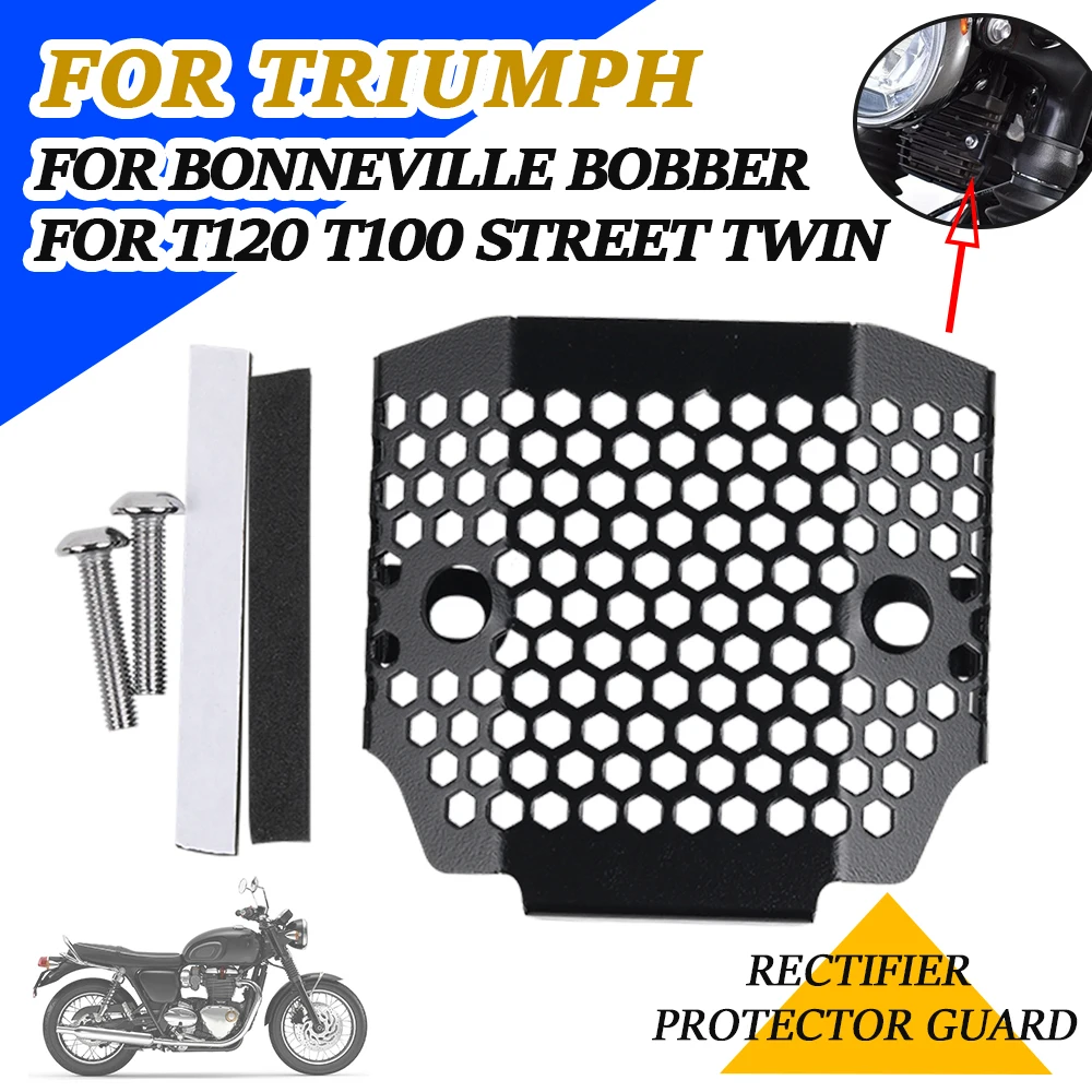 

Motorcycle Accessories Rectifier Protector Guard Radiator Grill Cover For Triumph Bonneville Bobber Street Twin T120 T100 T 120