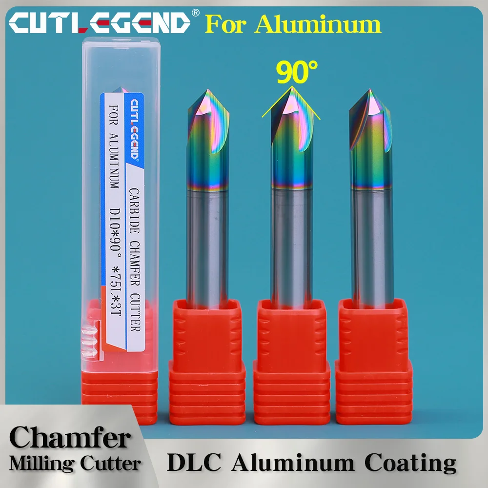 

CUTLEGEND 90° Degree Chamfer Milling Cutter Carbide 3 4 5 6 8 10 12 16mm diameter Chamfering Mill Deburring Edges For Aluminum