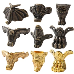 4Pcs Antique Wood Box Feet Leg Corner Protector Jewelry Gift Box Decorative Feet Leg Metal Corner Bracket For Furniture Hardware