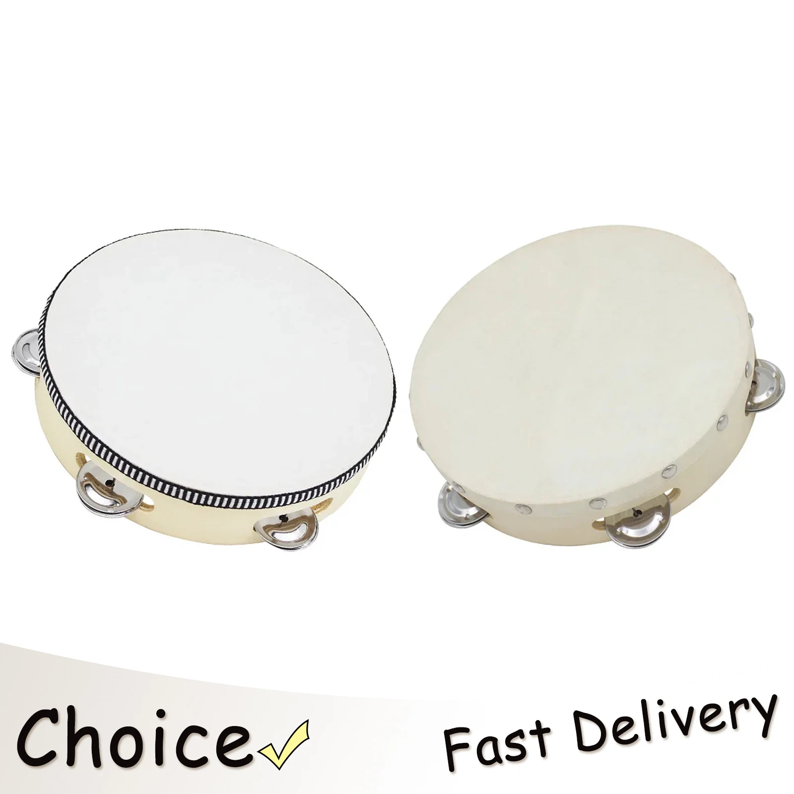 

SLADE 8-дюймовый бубен-барабан, ручные колокольчики, деревянный бубен, перкуссия для детей, развивающие музыкальные инструменты