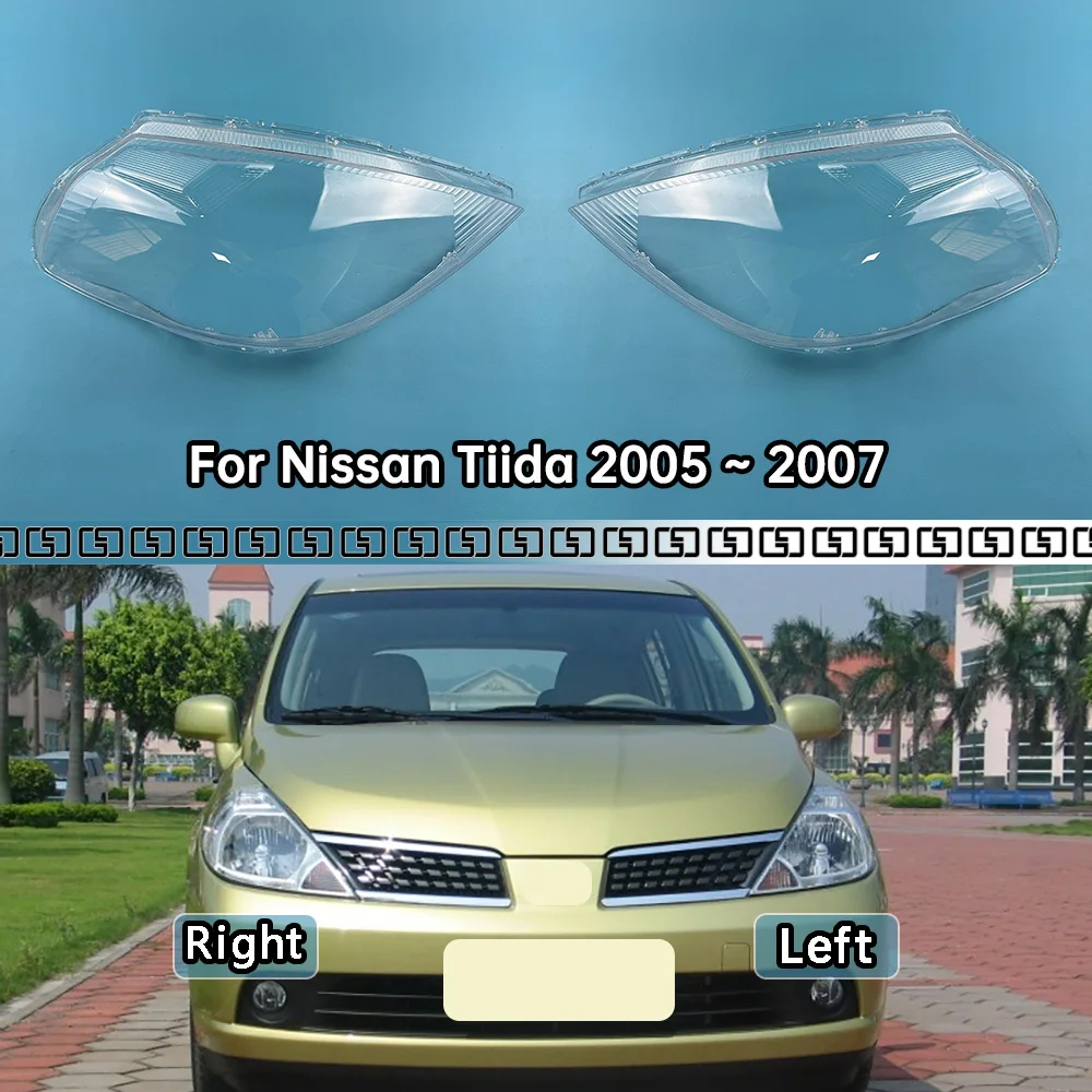 

For Nissan Tiida 2005 2006 2007 Headlight Cover Transparent Mask Headlamp Lamp Shell Lens Replace Original Lampshade Plexiglass