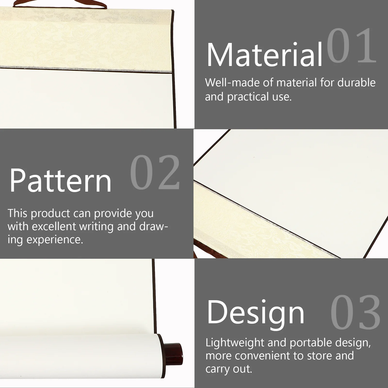 

Chinese Calligraphy Paper Scroll Vintage Style Hanging Scroll Lightweight Portable for Painting Drawing Practice