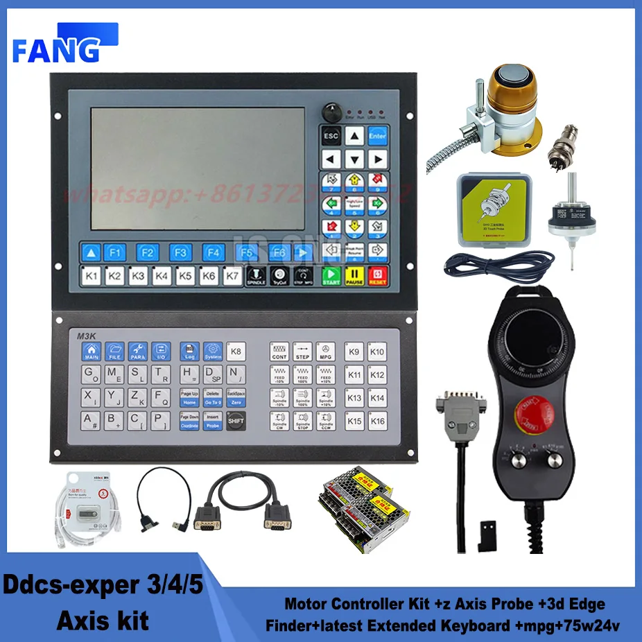 

Ddcs-exper 3/4/5 Axis Cnc System, Motor Controller Kit +z Axis Probe +3d Edge Finder+latest Extended Keyboard +mpg+75w24v