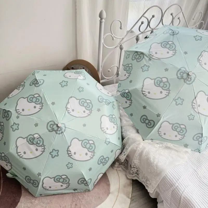 

Hello Kitty Anime Kawaii Sanrio Automatic Umbrella Ins Cute Cartoon Kt Cat Sunshine Rain Uv Umbrella Lovely Gifts for Girls