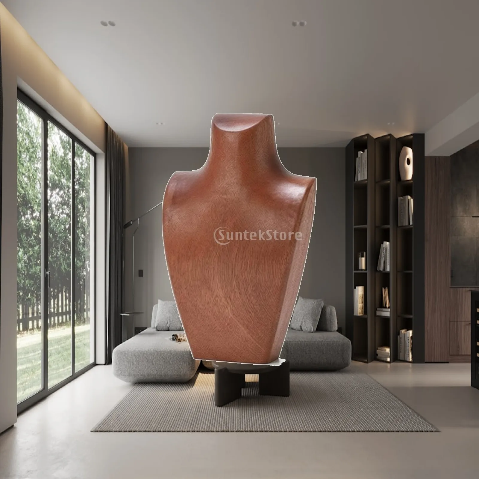 Necklace Display Bust Wooden Necklace Bust Display Elegant Sturdy for Boutiques, Tabletop, Countertop