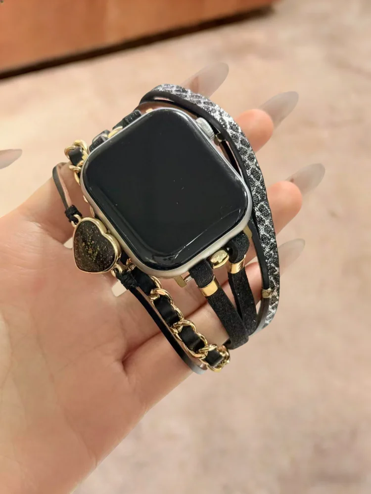 

1 simple and luxurious watch strap compatible with iWatch strap 38mm 40mm 41mm 42mm 44mm 45mm 49mm fashionable handmade strap