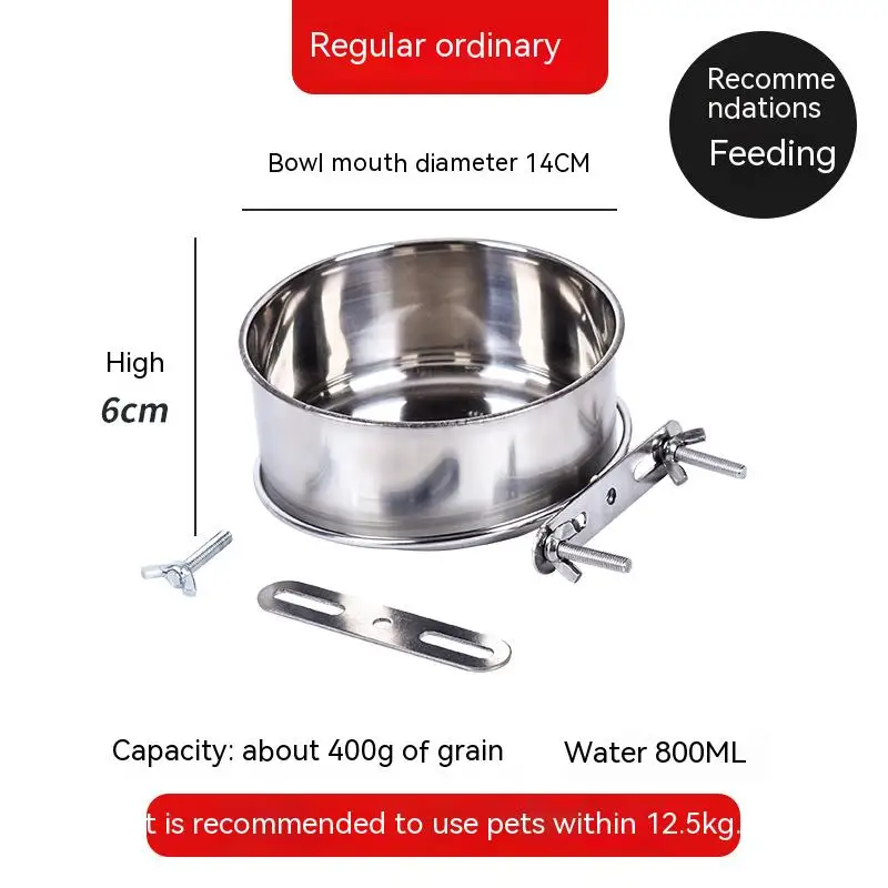 Edelstahl Hundefutter Schüssel, Katze und Hund Hängen Käfig, Haustier Käfig, Fütterung Platte, hund Wasser Schüssel Hängen Edelstahl