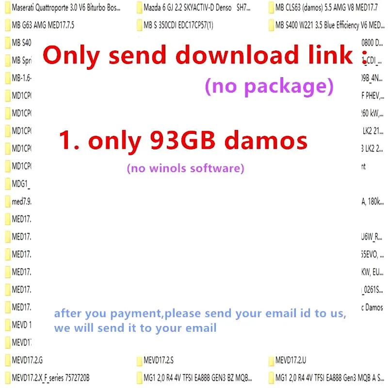 

93GB Newest WINOLS DAMOS Big Archive Damos Mappacks for Winols Software BIG PACK Package Chip Tuning Maps All data maps file