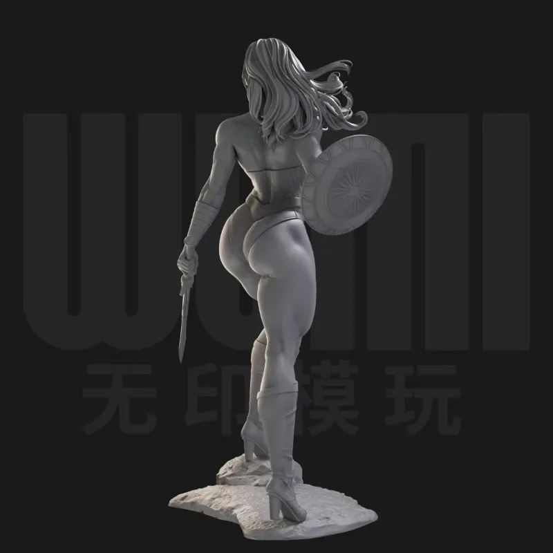 1/24 Resin Figure Model Kit Female Swordsman with Shield Fantasy Hobby Miniature Diy Toys Unassembled Unpainted Free Shipping