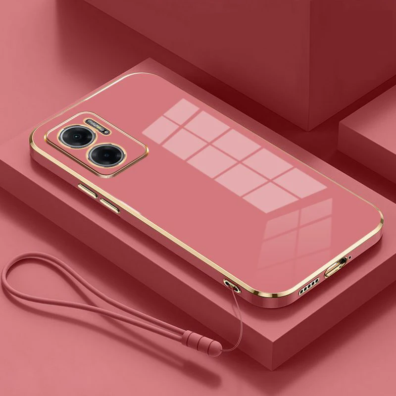 For Xiaomi Redmi 10 Prime + 5G Case Luxury Square Plating Redmi Note 11E Phone Case ShockProof Silicone Back Cover Fundas