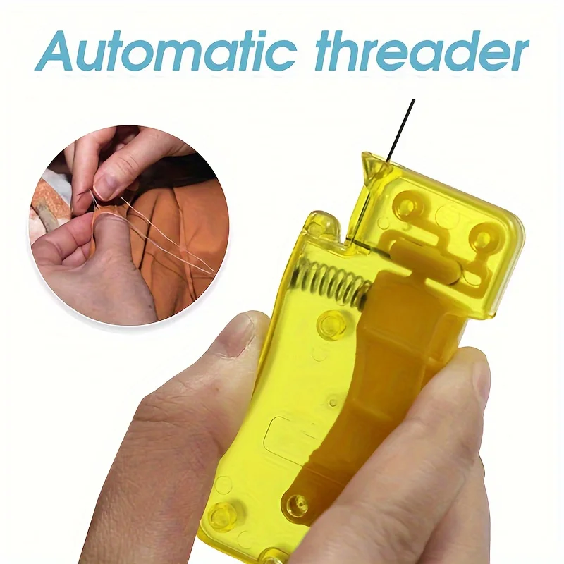 1pc Automatic Needle Threader, DIY Hand Sewing Needle Threader, Home Crafts and Sewing Supplies Sewing Accessories