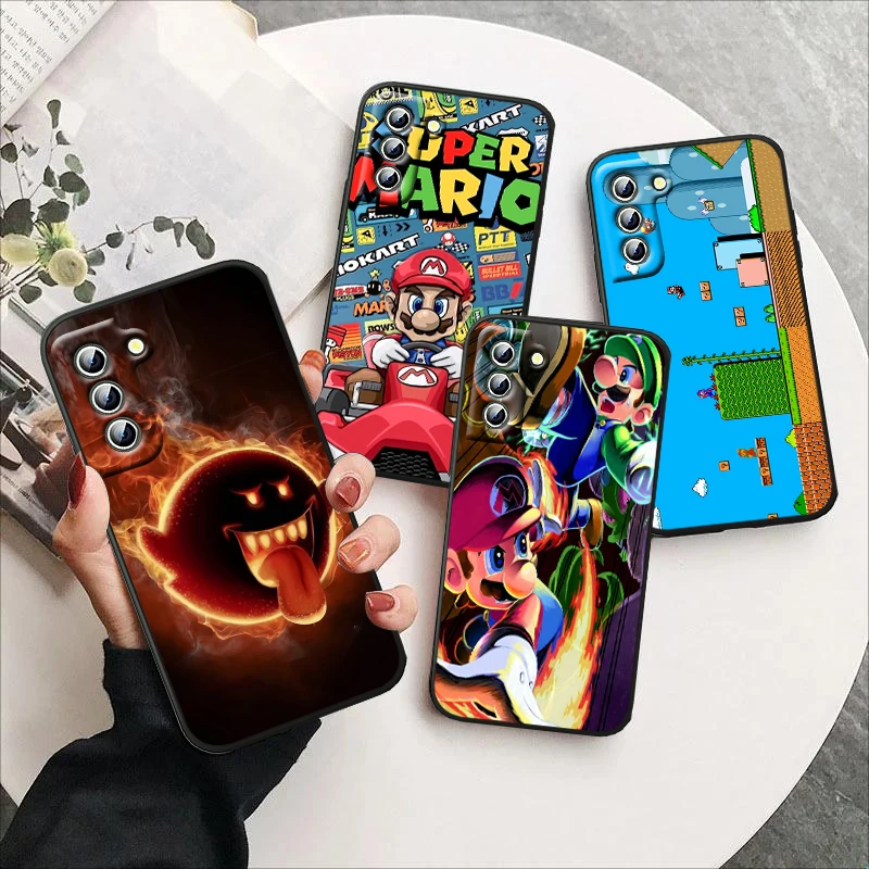 mario Cartoon classic For Samsung A2 A01 A04 A02 A20 A30 A42 A10 A11 A81 A91 A31 A71 A51 S E Core 4G 5G Black Phone Case