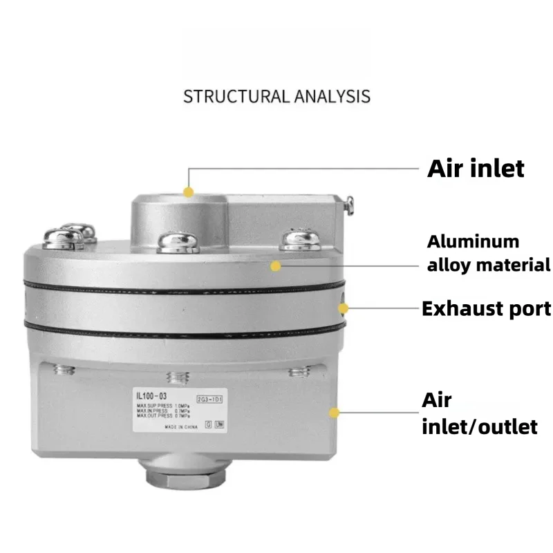 IL100-02/IL100-03 Pneumatic Booster Relay Lock-up Valve Air Source Amplifier Speed Increasing Valve for Pneumatic Actuator