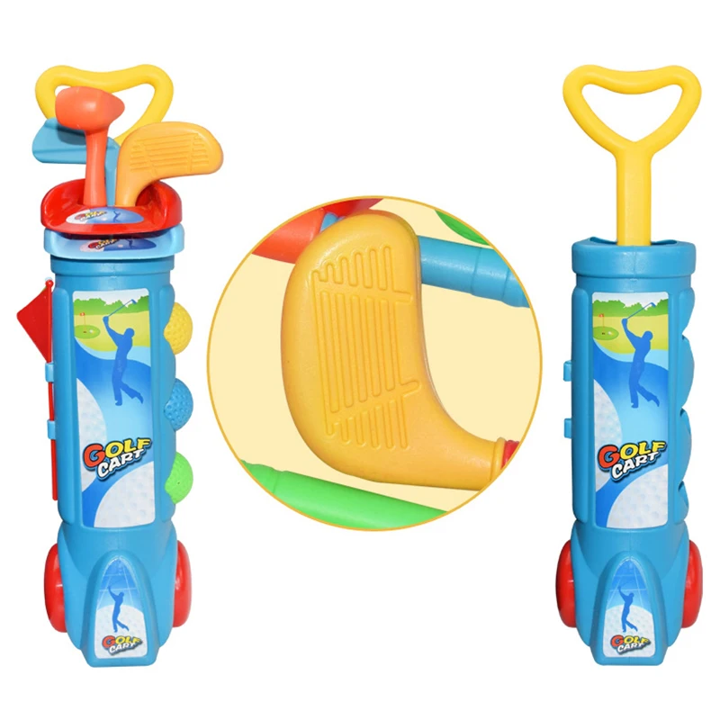 Parent-child Golf Practice Fun Indoor Outdoor Sports Fitness Toy Set with Balls Clubs Bases Flags