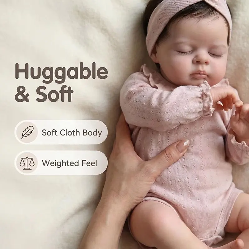 48cm Silicone Reborn Baby Dolls Esenia  Rooted Hair Detailed Multi-layers Painting Christmas Gift Toys