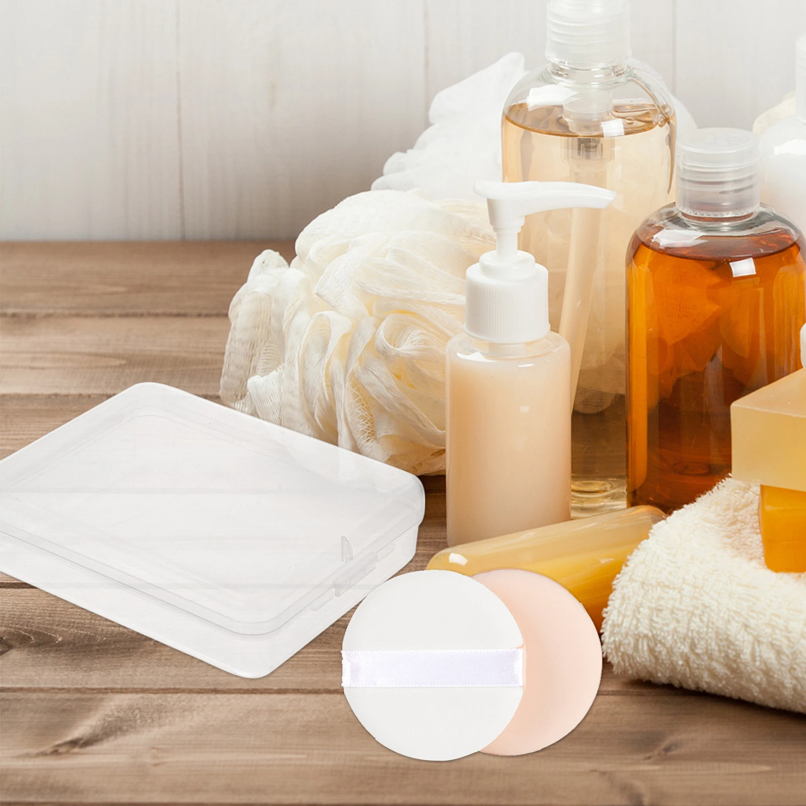 

10pcs Makeup Sponge Case Transparent Storage Box Powder Puff Holder Earring Organizer Small Plastic Container With Lid For