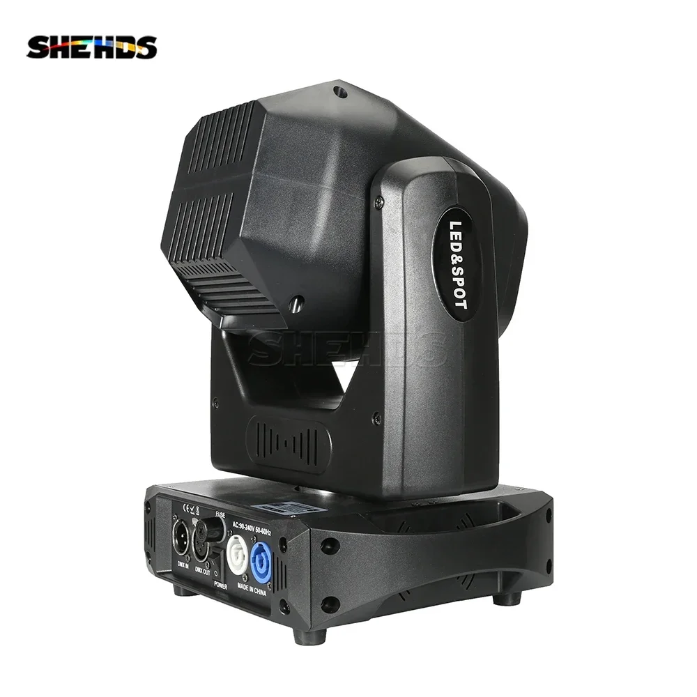 SHEHDS 2PCS 100W LED Moving Head With Ring Rotating Gobo Spot Light Hexagonal Prism Spotlight For DJ Disco Party Wedding Bar