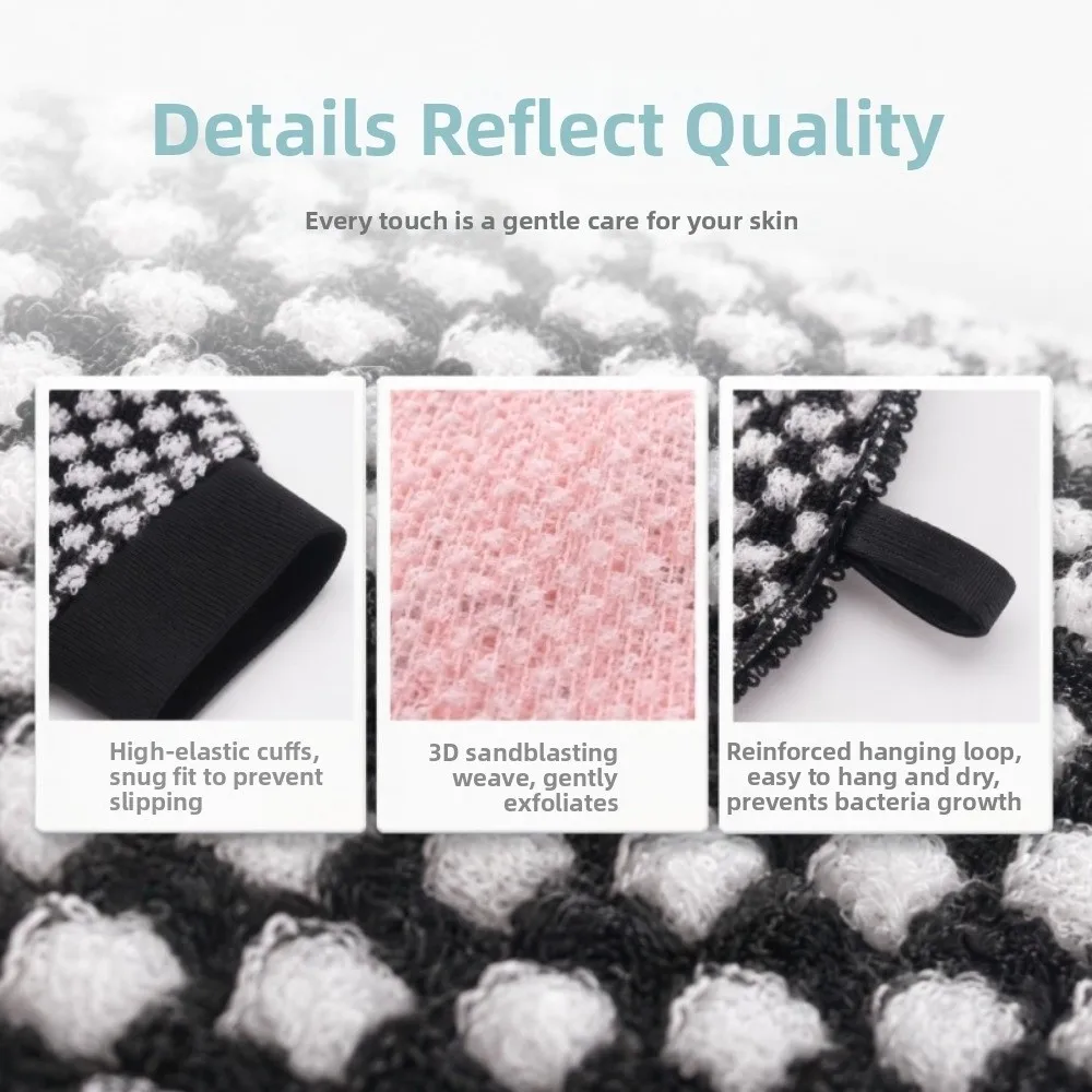 Dual-Sided Exfoliating Shower Gloves Deep Cleaning Massage Texture Body Exfoliating Mitt Painless Scrub Gentle Exfoliation