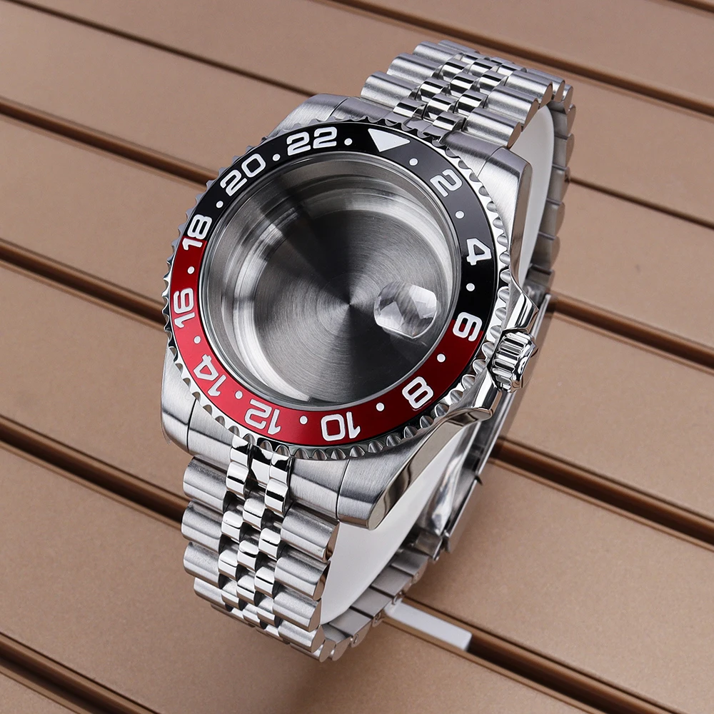 Silver 40mm 20ATM Diver Watch Case Bracelet Sapphire Glass For SUB NH35 NH36 GMT NH34 Eta 2824 Miyota 8215 Movement Slide Buckle image 3