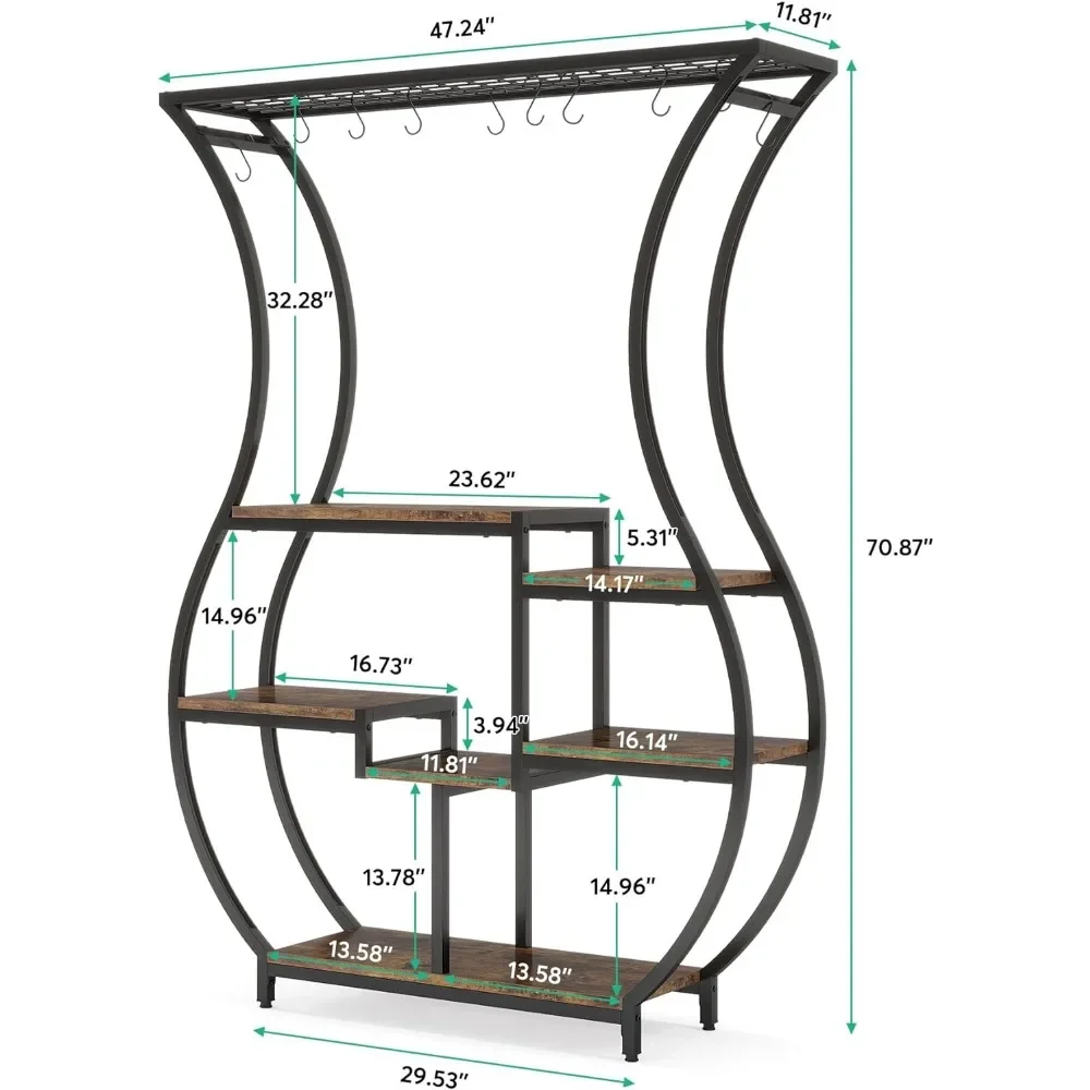 Vase Shape Ladder Plant Stand, 70.9 Inch Tall Plant Shelf, Multi-Purpose Plant Display Rack for Indoor, Living Room