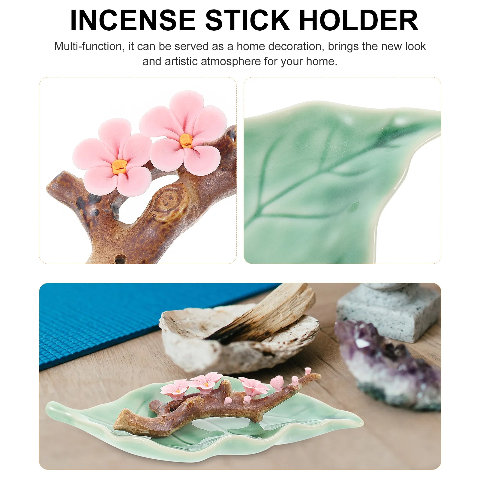 

Ceramic Incense Stick Burner Plum Blossom Design Premium Aroma Burner Study Living Room Decoration Incense Stick Holder