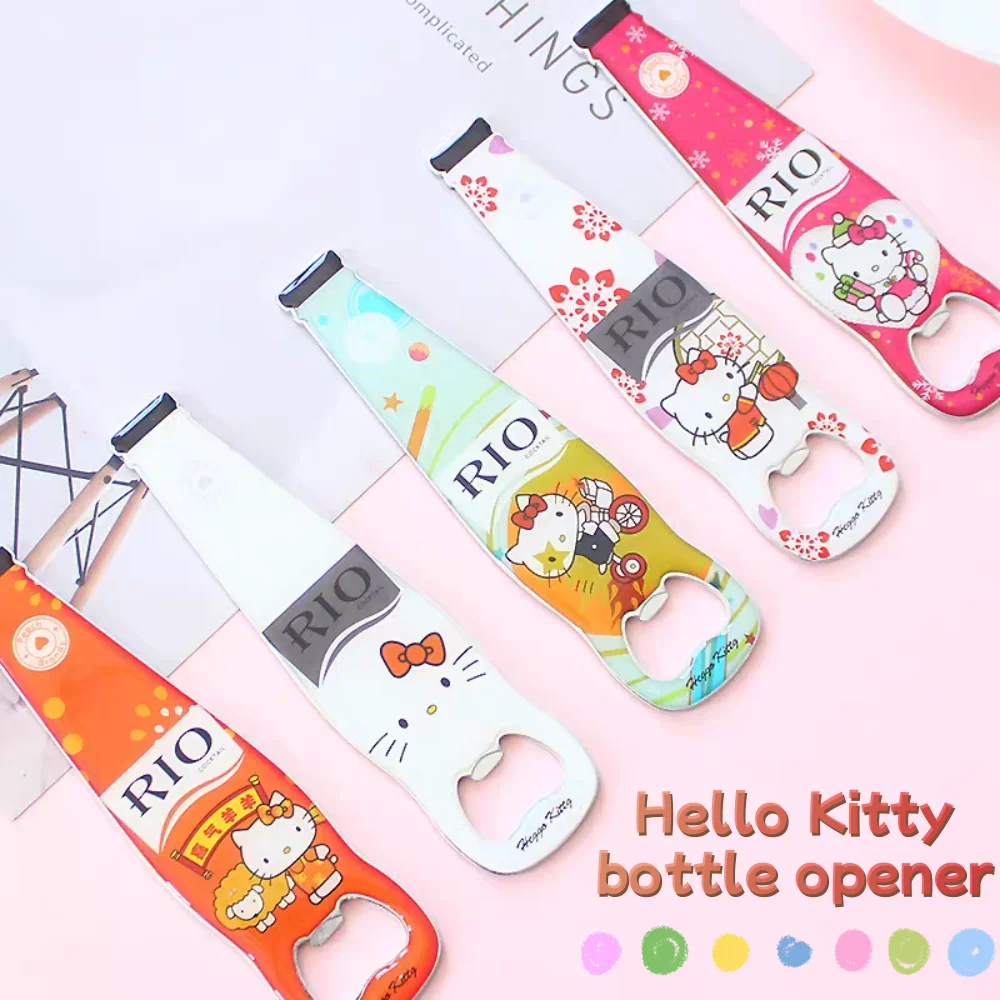 

Kawaii Sanrio Hello Kitty креативная магнитная открывалка для пивных бутылок мультяшный многофункциональный быстрооткрывающийся гаечный ключ для крышки бутылки с гаечной водой подарок