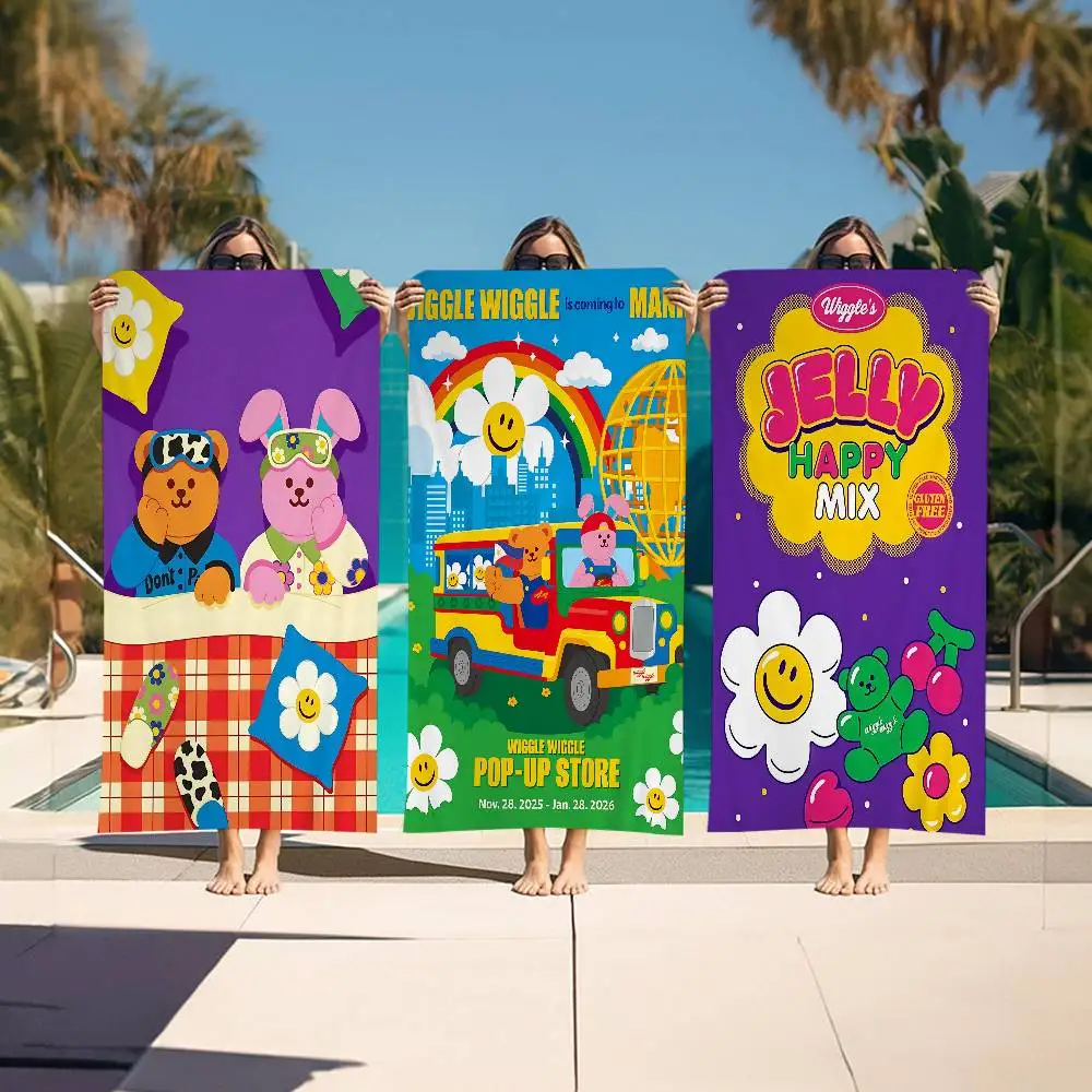 Luxury Brand W-Wiggle W-Wiggle Fashion Anime Beach Swimming Towel Soft Absorbent Washcloth Children's Gifts