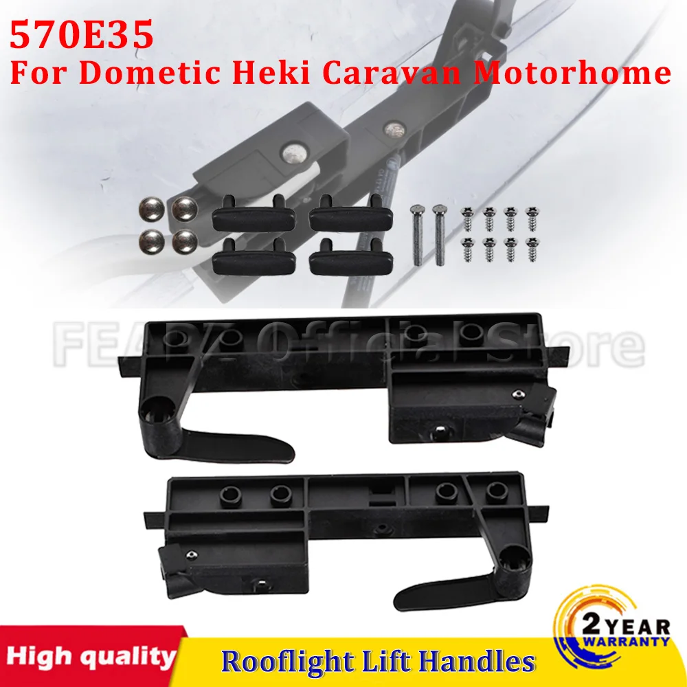 

570E35 Black For Dometic Heki Caravan Motorhome 1Pair Rooflight Lift Handles Kit Easy Installation Car Accessories