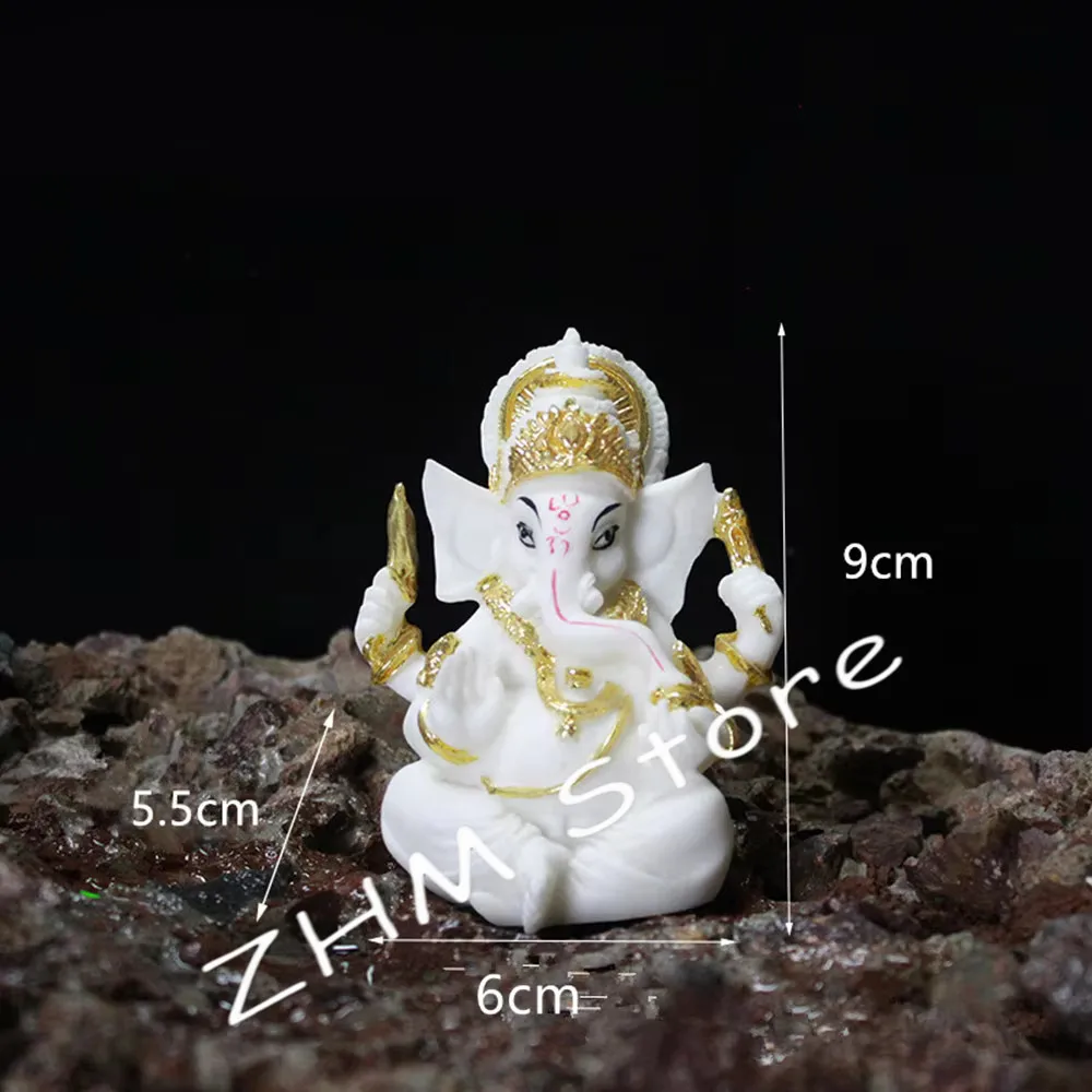 Blue/White/Clear/Yellow Color Mini Size 9cm Thailand Elephant God Home Putting Decorate Genesha Figurine Ornaments Mascot
