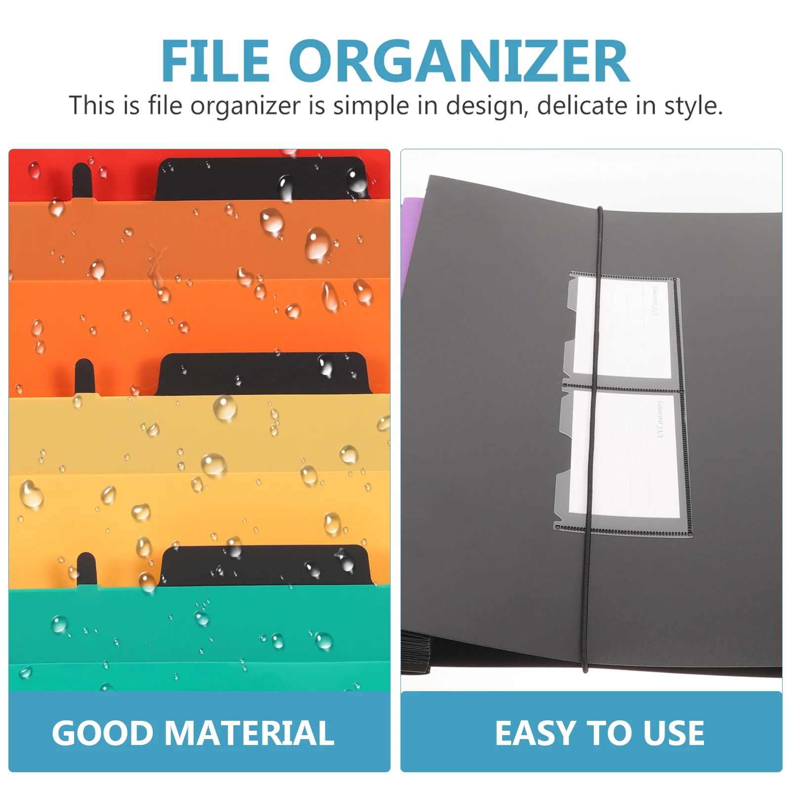 

File Organizer Expanding Folder PP Material Portable Hanging Document Storage Bag Office Travel Paper File Organizer