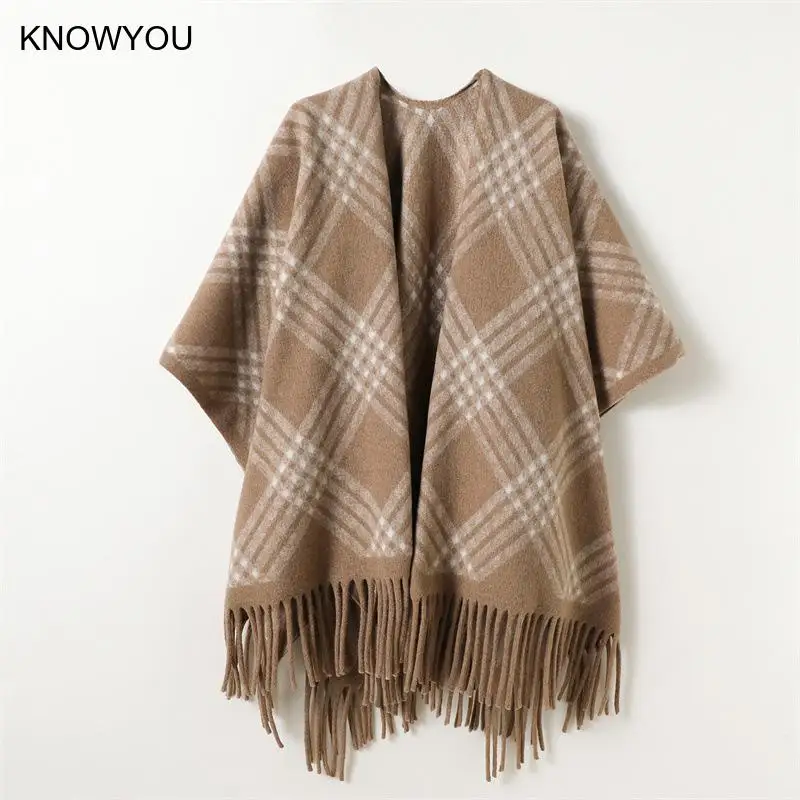 

Хаки клетчатый шарф женский теплый платок осень и зима новая куртка с кисточками открытые накидки на плечи одеяло из искусственной шерсти