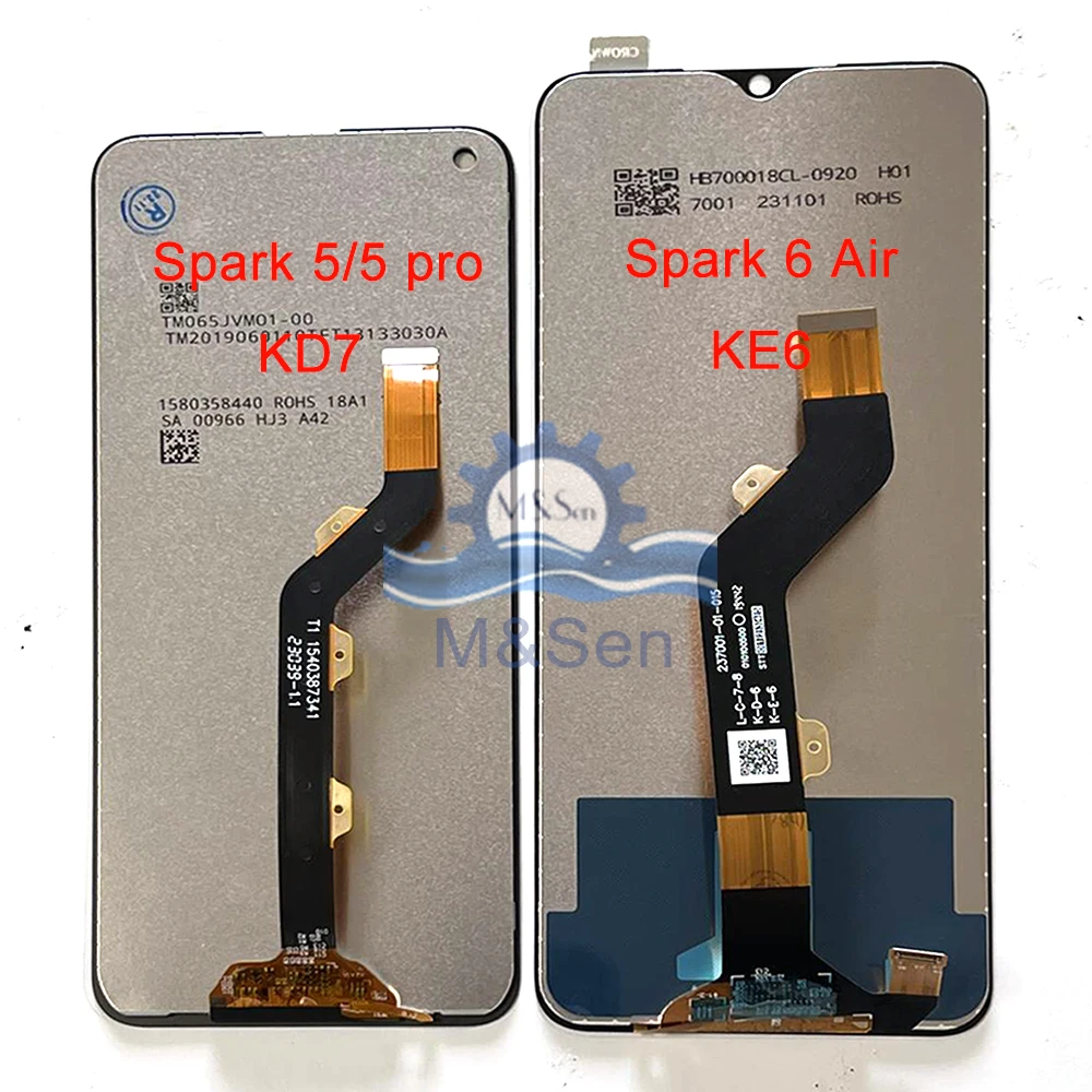 For Infinix Tecno Spark 5 5 pro KD7 LCD 5 Air KD6 Display Screen Touch Digitizer For Tecno Spark6 GO KE5 LCD KE7 6 Air KE6 Frame