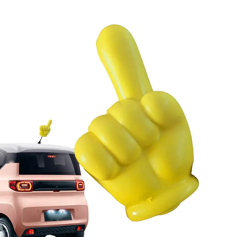 Gesture Antenna Topper For Vehicles Yellow Automotive Exterior Decor Creative Foam Car Styling Roof Ornament Easy To Find Car In