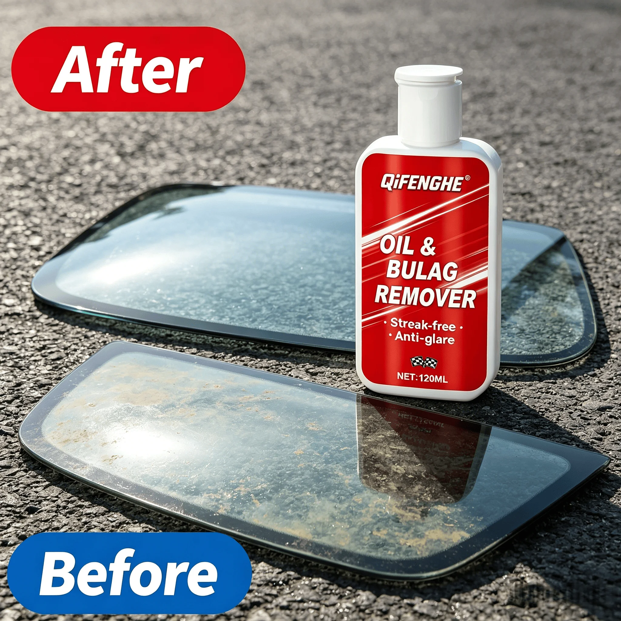 Oil Film & Bug Remover 120ml – Restores Glass Clarity, Safe Driving