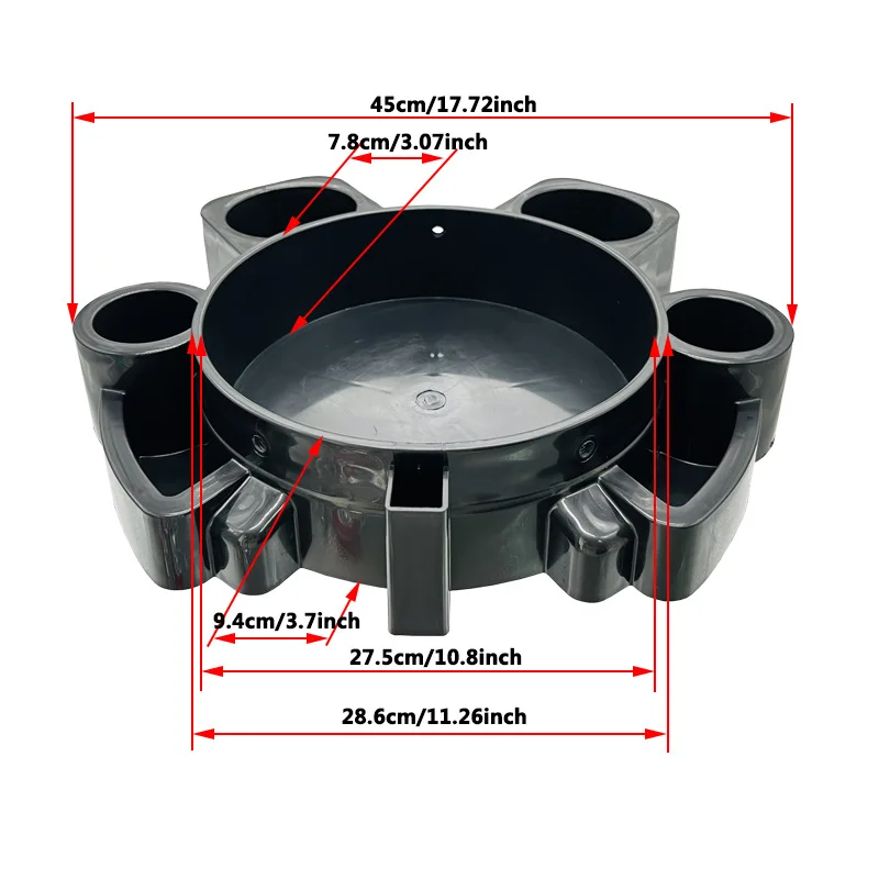 Removable Rolling Bucket Dolly Black Multifunctional Rolling Dolly for Car Detailing Wash Chair with 5 Heavy Duty Swivel Casters