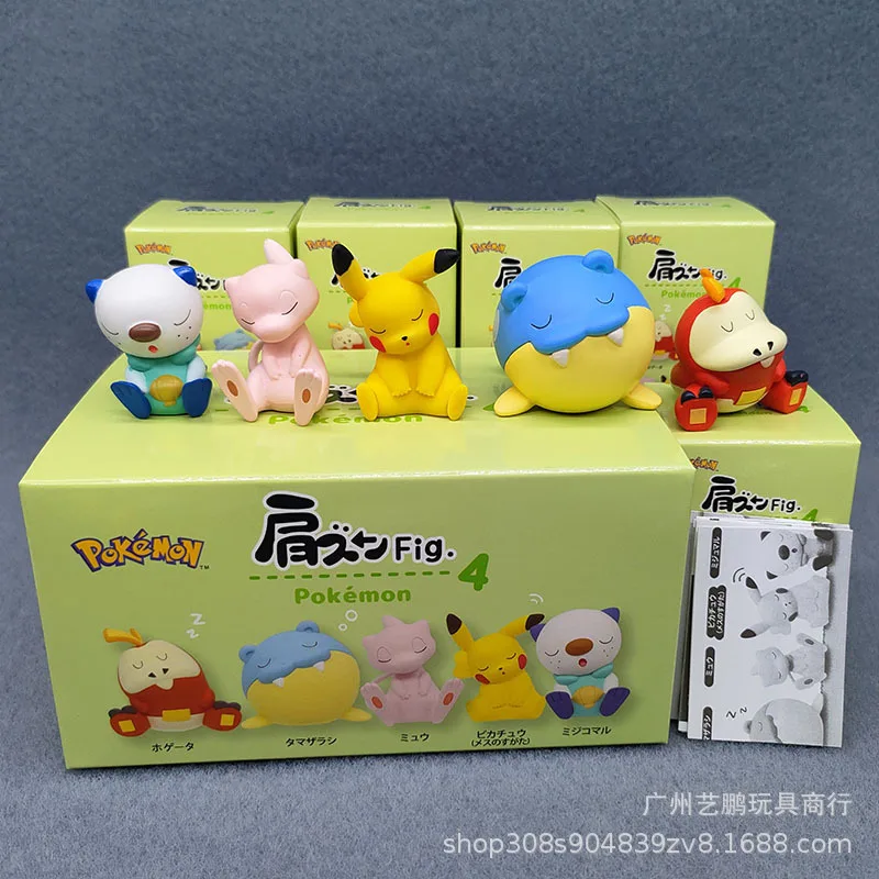 Anime Pokemon Pikachu Tilt Head Blind Box Series Komala Eevee Snorlax Jirachi Bulbasaur Figure Cute Decoration Toys Gift