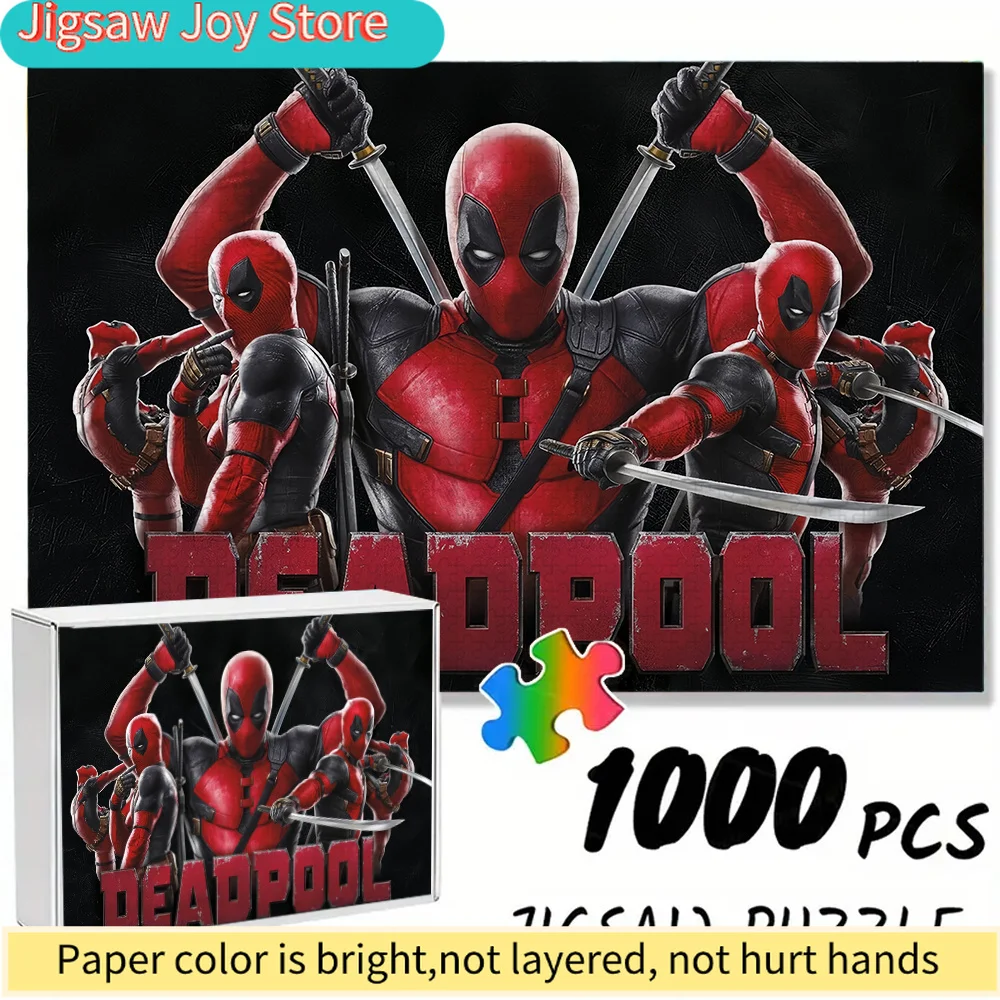 

Marvel-Themed Seamless Jigsaw Puzzle Z11.1-53, Deadpool Multi-Style Dual-Blade Combat Design - Durable Thickened DIY Puzzle, A