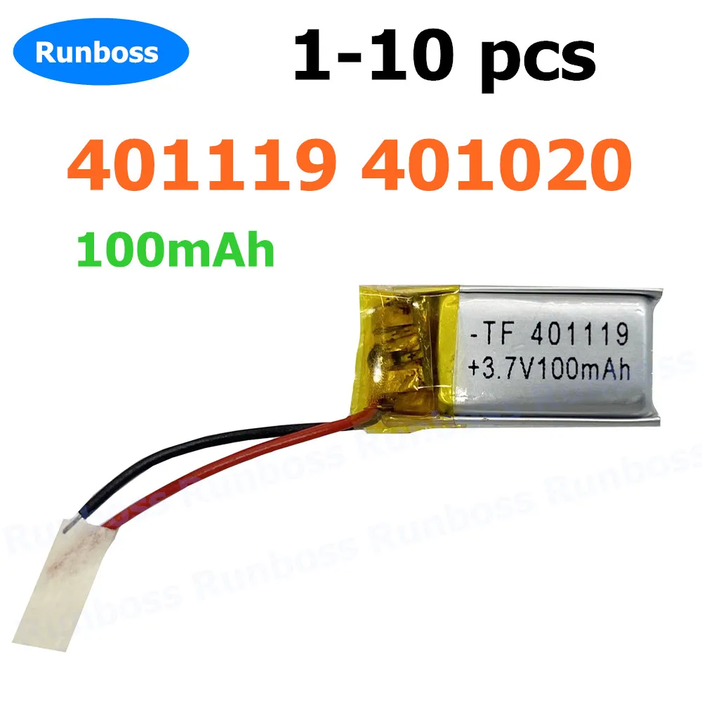 1-10 szt. Bateria litowo-polimerowa 3,7 V 401119 401020 100mAh do okularów Epson 3D, słuchawek Bluetooth, myszy bezprzewodowej, zabawek