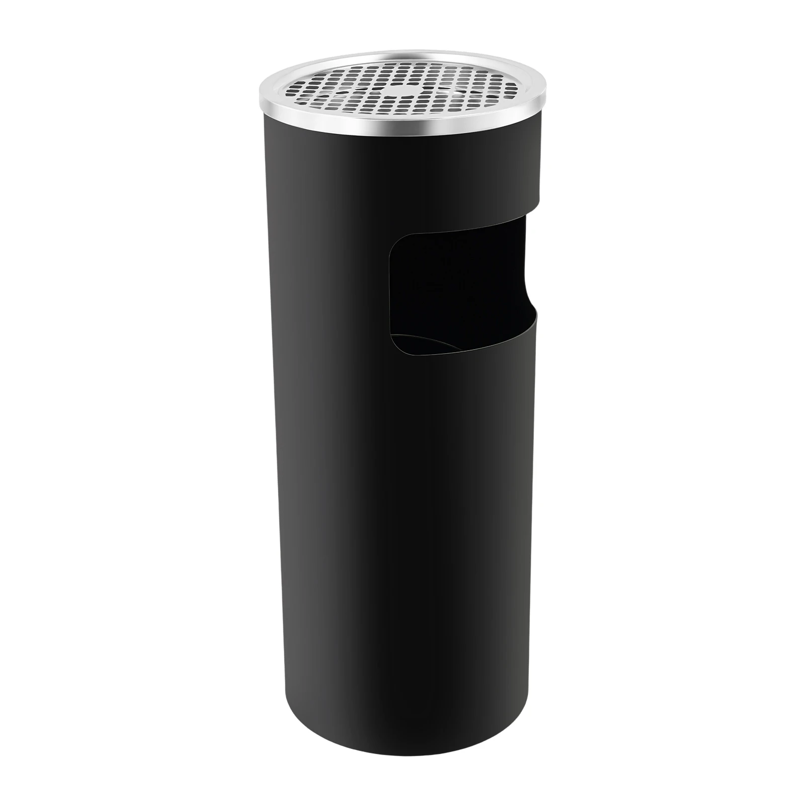 Poubelle grise/noire, 20L/4.4Gal / 11L/2.5Gal, petite poubelle, poubelle en fer, bac à déchets à rail coulissant / construction peinte antirouille, résistante à la corrosion, imperméable à la pluie, poubelle durable pour la maison, le bureau, le parc, la cour, les lieux publics, facile à nettoyer