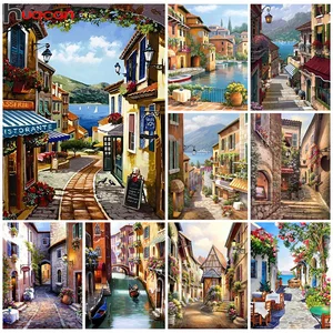 Huacan Diamond Painting Landscape City Kit Full Embroidery Scenery Street Diy Gift Home Decor Picture Of Rhinestones 10 best sales extra large diamond painting kits - №7