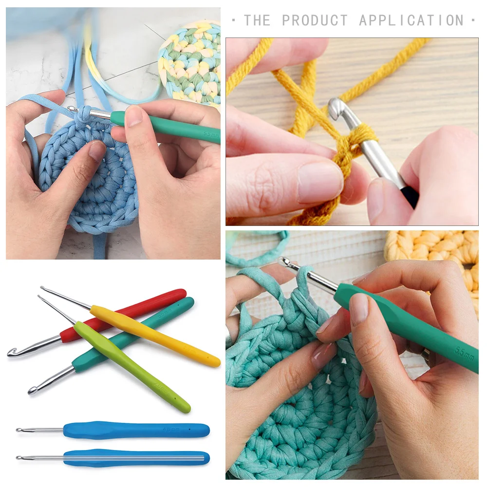 Knitting Crochet Non-slip Color Crochet Crochet Hook Double-headed Knitting Tool Silicone Soft Handle