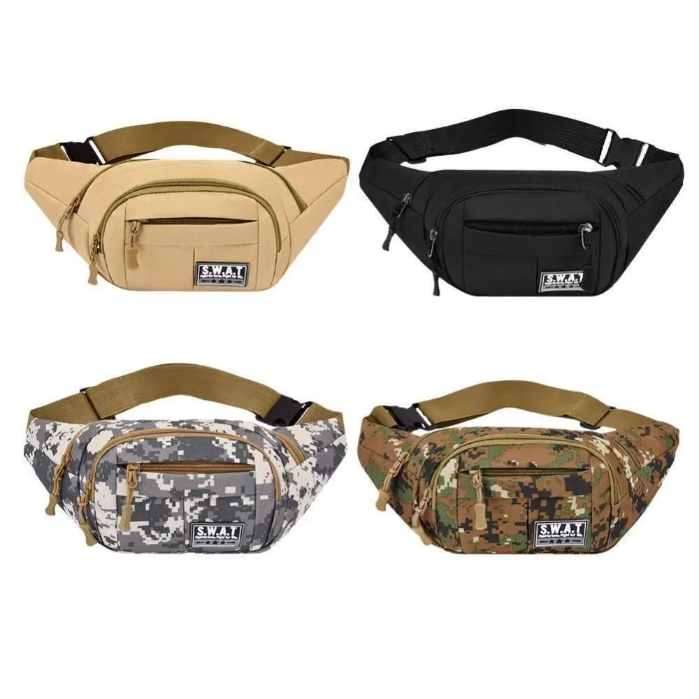 

Large Capacity Camouflage Sling Bag New Multi-layer Nylon Fanny Pack Waterproof Outdoor Waist Bag