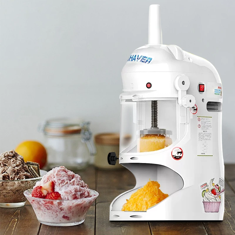 Commercial Stainless Steel Snow Ice Shaver Continuous Block Ice Crusher Shaving Machine For Home Dessert Shop Kitchen