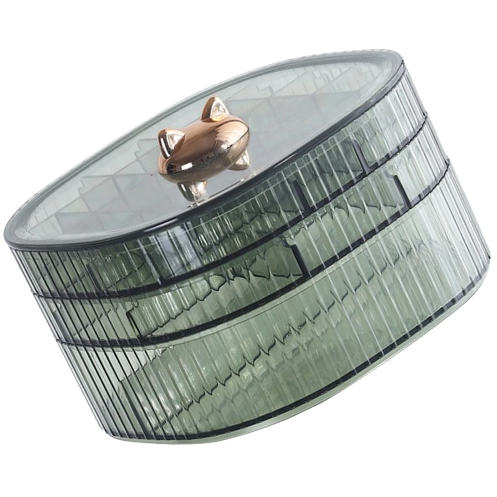 

3-Tier Jewelry Storage Box Clear Ring Organizer Earrings Pendants Trinkets Holder Stackable Desktop Case Home Bedroom Use