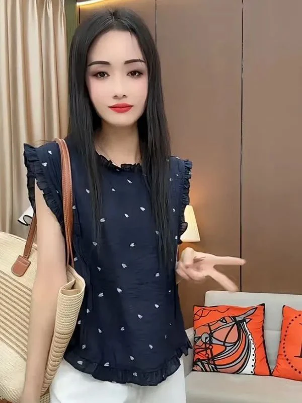 กระโปรงชีฟองลายดอกไม้สำหรับผู้หญิง รุ่นใหม่ ซัมเมอร์ 2025 ดีไซน์กระโปรงทรงระฆัง แขนกระดิ่ง ช่วยพรางหุ่น จับจีบ แต่งขอบไม้