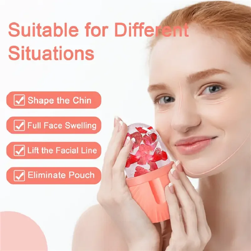 Silicone Ice Cube Roller Massager for Face Eyes Neck Conditioning,De-Puff Eye Bag,Reduce Migraine Pain,Reusable Massage Ice Mold