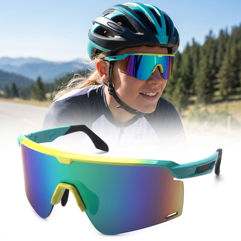

TR90 Half Frame Sports Sunglasses UV400 Windproof Cycling Glasses Outdoor Hiking Running Impact Resistant Eyewear
