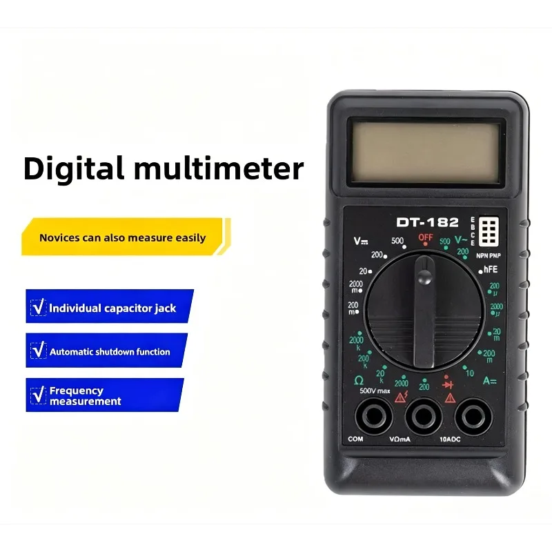 Digital Multimeter DT182 Portable  Meter Electrician Maintenance Household Digital Current and Voltmeter